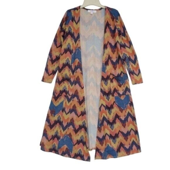 Long Knit Cardigan Duster Country Western Boho Tribal Long Sleeve - Picture 4 of 11